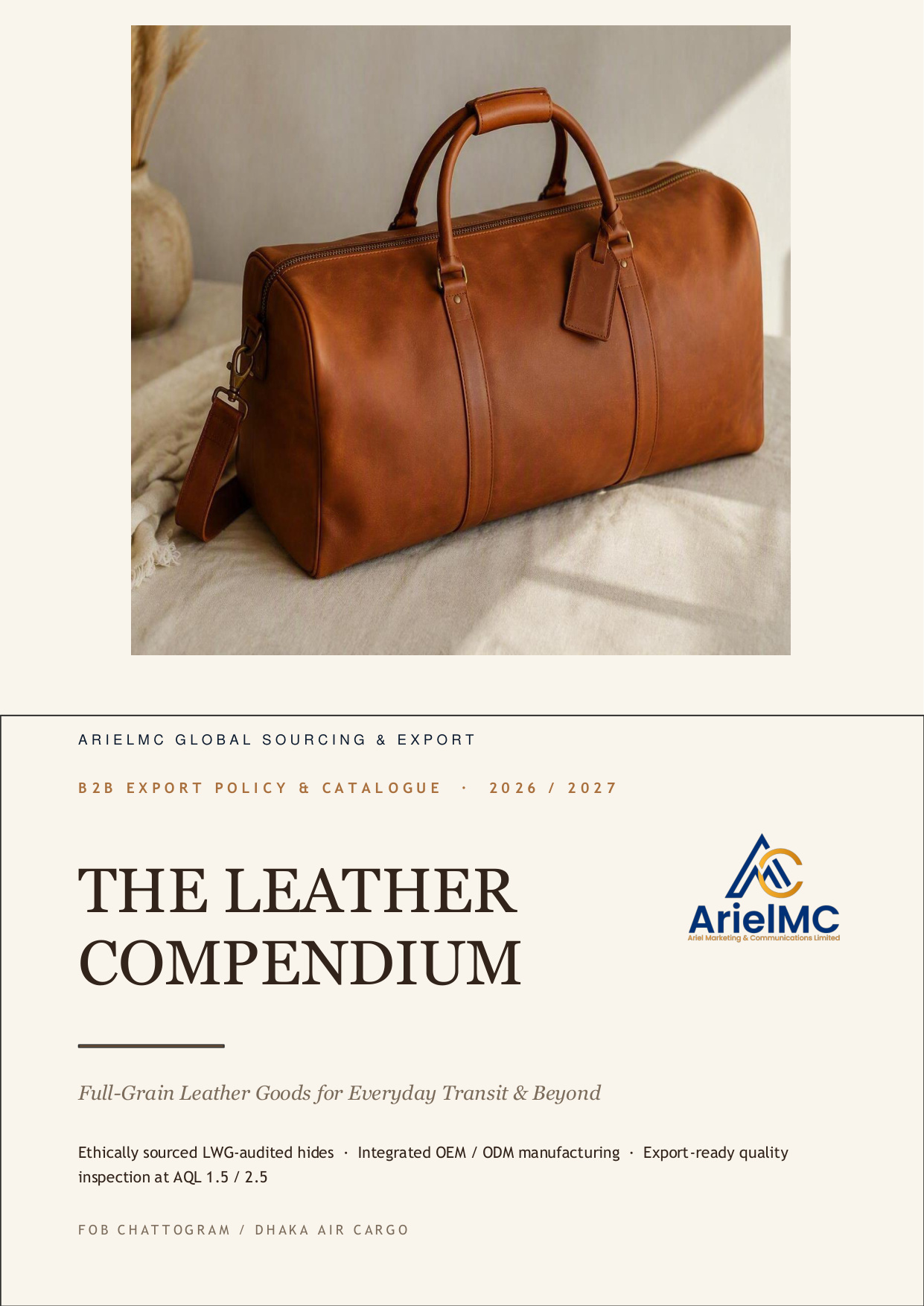 ArielMC The Leather Compendium B2B Export Catalogue 2026/2027
