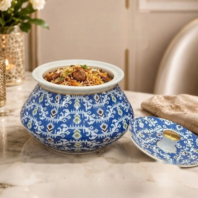 ArielMC Artisanal Ceramic Serving Handi & Casserole (1.5L)