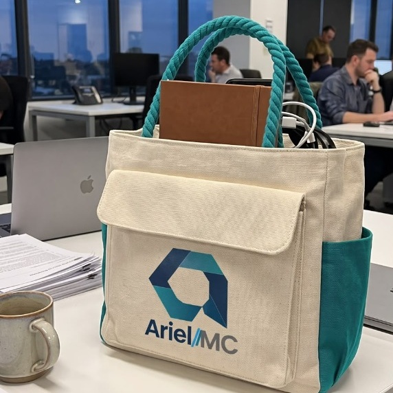 ArielMC River Teal Nautical Rope Commuter Bag