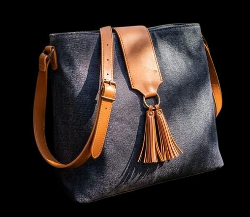 ArielMC Structured Black & Croc-Embossed Burgundy Leather Tote