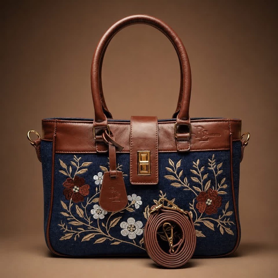 ArielMC 16" Embroidered Commuter Laptop Tote ("Bloom" Series)