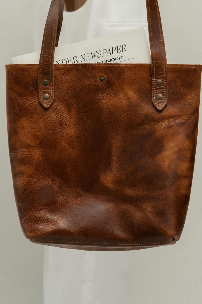 ArielMC Chestnut Full-Grain Leather Everyday Carry Tote