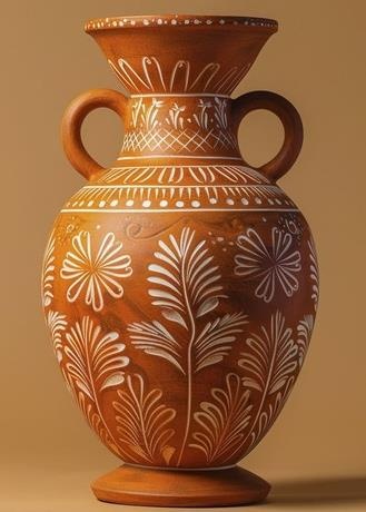 ArielMC Artisanal Terracotta Dual-Handled Amphora